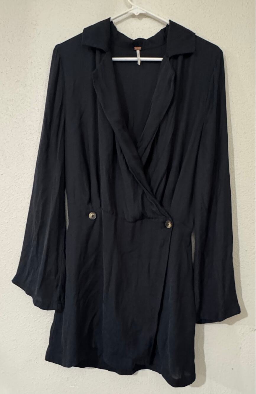 Free People Simone Blazer Mini Dress Midnight Snake Jacquard Size S